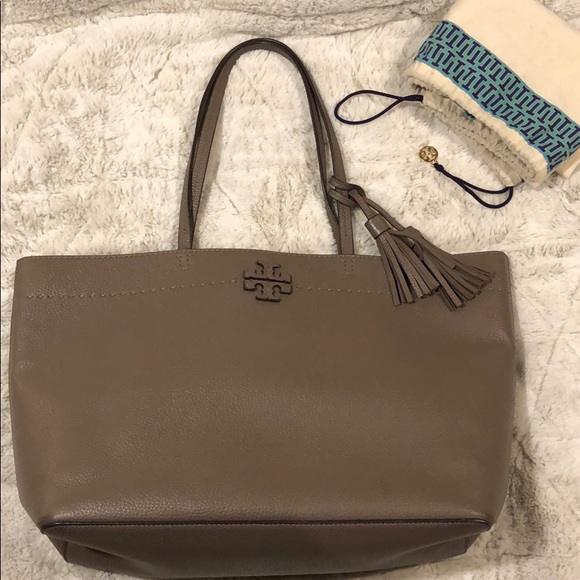Tory Burch McGraw Tote Silver Maple - Picture 3 of 14